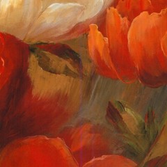 36W”x24H” JARDIN DE CORAIL by NAN – BED OF FLORAL HEAVEN – CHOICES of CANVAS