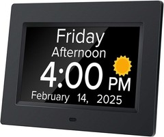 Digital Alarm Clock with Date and Day of Week for Dementia Seniors Multiple A…