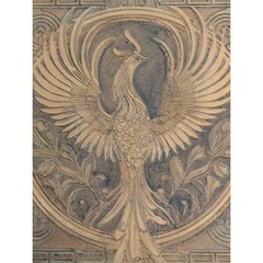 Phoenix Relief Wall Plaque Square Mythological Bird Art MFD Board 14.45″ READ