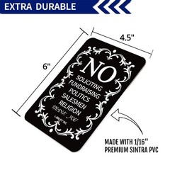 Anley No Soliciting Sign for Home and Busines – Do Not Ring The Bell 6″ x 4.5″