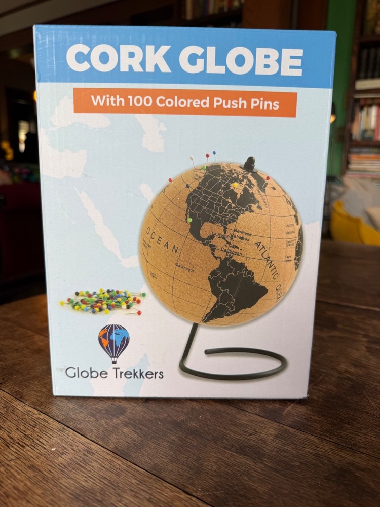 New in Box Cork Globe by Globe Trekkers Travel Tracker Medium 9.4″