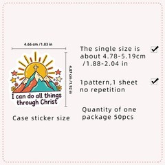 56PCS Christian Jesus Faith Stickers Waterproof PVC Bible Quote Vinyl Decals