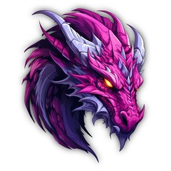 Dragon Head Abstract Color Art Cut To Shape Vinyl Sticker