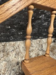 Vintage Handmade Stair Step Shelf Staircase Set Of 2 Trinkets Figures Spindles