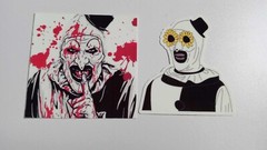 art the clown terrifier Horror 3 Inch Glow In The Dark Sticker Set Of 2