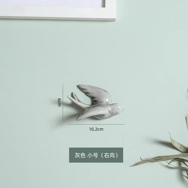 Ceramic Swallows Wall Mounted Simulation Bird Flying Ornament Wall Hanging Decor