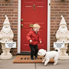 (2 Pack) Wooden No Soliciting 10×5 inches, Sign White