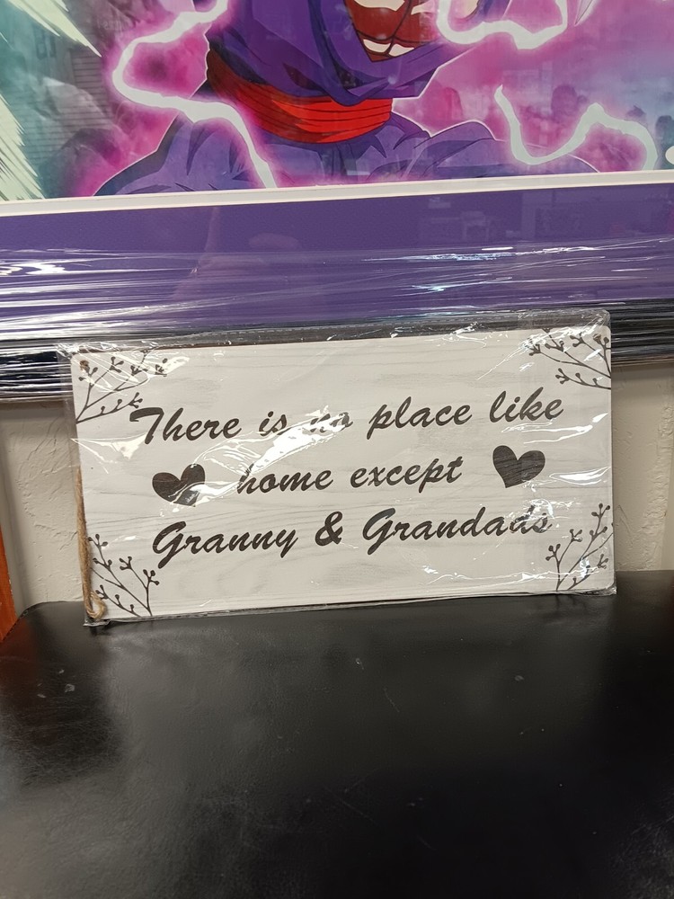 Brand New There Is No Place Like Home Except Granny/Grandads Hang Wall Sign