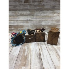 Vintage Handmade Folk Art Figures Set of 4 Mexican Paper Meche READ