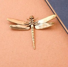 Brass Dragonfly Animal Statue Small Sculpture Tabletop Figurine Home Decor Gifts