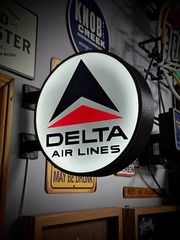 Delta Air Lines Round LED Light Box | Double Sided RGB Option