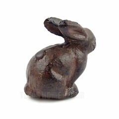 Sitting Little Baby Bunny Rabbit Figurine Cast Iron Paperweight Antique Brown