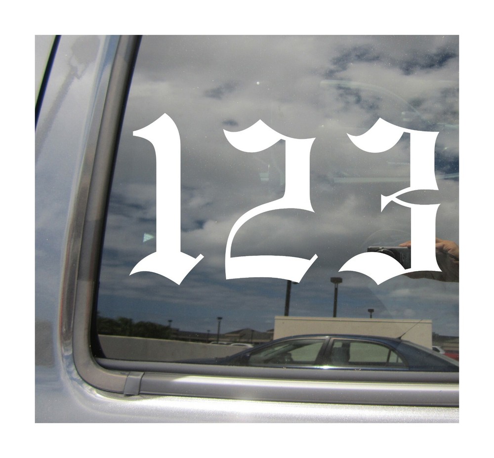 3 inch Old English Area Code Numbers – OG Hood – Car Vinyl Decal Sticker 10117