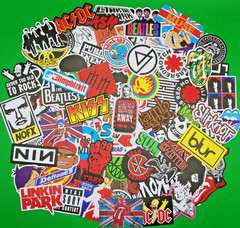 100 Pcs Classic Rock Band Sticker Pack Vinyl Decal Heavy Metal Grunge Aesthetic