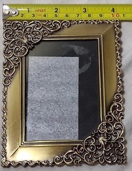 Mini 5 x 4 in. Metal Photo Frame Antiqued Bronze with Ornate Scrollwork Corners