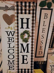 3 Welcome Home Hanging Vertical Rustic Sign Door Farm Cottage 2ft × 6in Set Lot