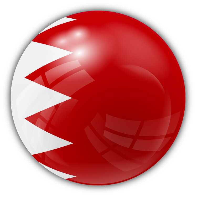 Bahrain Flag Glossy Ball Car Bumper Sticker Decal