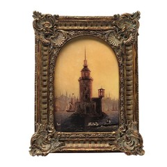 4×6 Vintage Picture Frame, Antique Bronze Gold Ornate Arched Photo Frame