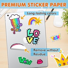 A-SUB Printable Vinyl Sticker Paper for Inkjet Waterproof Matte White 50-200 PK