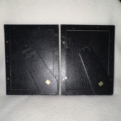 Set of 2 VTG 5×7 Floral Border Multicolor Photo Frames Gold/Black Trim 80s/90s