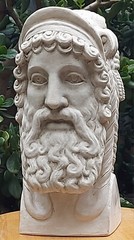 Hand Made Divine Father Janus Sculpture Two Faced Roman Mythology Italian 35cm