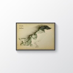 Pakistan Map, Pakistan 2D Relief Map, Pakistan Vintage Map – 2D Flat