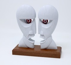 The Division Bell 3D printed Home Decor Desktop Sculpture. Two Head Statue.