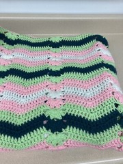 Vintage Handmade Crochet Afghan Throw Blanket 64”x47” Nice Pattern AR342