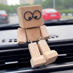 Wooden Man Figurine Shaking Wooden Man Figure Decoration Desktop KU