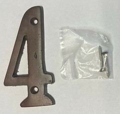 4″ Rustic Dark Solid Bronze Metal House Numbers 4 INCH PICK YOUR NUMBER