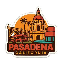 Pasadena California Sticker Decal Vinyl Die-Cut City Skyline Landmark Design
