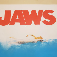 JAWS – 2×3 foot tapestry – movie banner wall flag fabric poster – shark!
