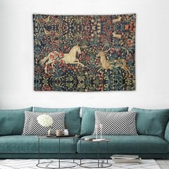 Extra Large Tapestry Wall Hanging Art Poster Background Medieval Revival Deer