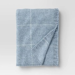 Windowpane Boucle Throw Blanket Blue/Cream – Threshold