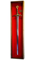 Vertical Sword Display Case Cabinet Wall Rack Claymore Long Swords Medieval 54″