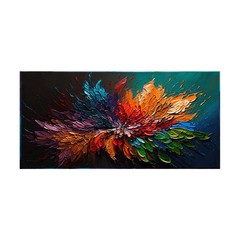 Blooming Flower Painting On Canvas Wall Art Abstract Colored Floral Wall Mural