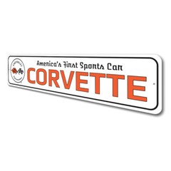 America’s First Sports Car Corvette Chevy Metal Sign Chevrolet Automotive Car