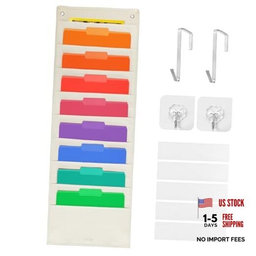 Over the Door Wall Hanging File Organizer, Wall Mount File Holder, Wall Folder