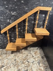 Vintage Handmade Stair Step Shelf Staircase Set Of 2 Trinkets Figures Spindles