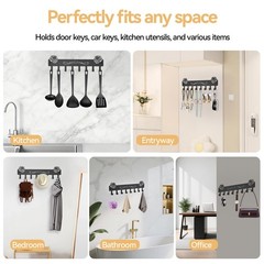 2-Pack Premium Iron Key Holder for Wall – Dual Installation: Wall Mount & Adh…