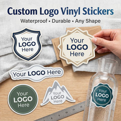 Custom Vinyl Stickers Your Logo Waterproof Die Cut Labels Any Size Shape