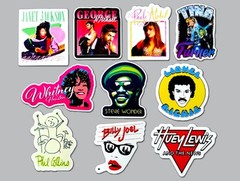 80’s Pop Vinyl Sticker Lot (10 Stickers) SET 2 new wave R&B vintage punk soul