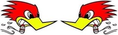 Hot Rod Bird Right & Left Small – Sticker – DIe Cut Vinyl – Bright Print Sticker