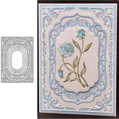 Adies Laced Rectangle Frame Metal Die Cuts,Flower Border Square Frames Layeri…