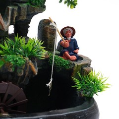 Indoor Water Fountains Zen Desk Rockery Waterfall Fountain Tabletop Ornament NEW