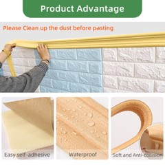 7.5FT 3D Wall Paper Borders Waterproof Self-adhesive Wall Sticker DIY Home Decor
