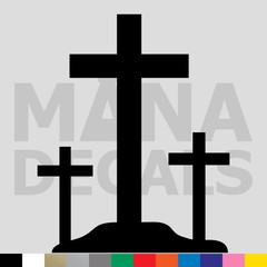 Calvary Cross Vinyl Die Cut Decal Sticker – Jesus Christ Christian Religious God