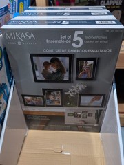 Mikasa Home Accents Set of 5 Enamel Frames Black NEW SET Photo Decor New