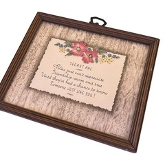 Vtg Secret Pal Friend Gift Edgar Guest Buzza Framed Poem Art Deco Pink Flowers
