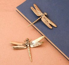 Brass Dragonfly Animal Statue Small Sculpture Tabletop Figurine Home Decor Gifts